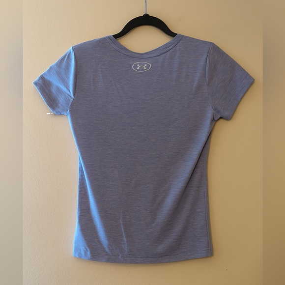Under Armour Women’s Heathered Purple V-Neck Athletic Logo Tee – Size Small NEW - Picture 6 of 7